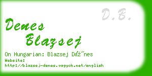 denes blazsej business card